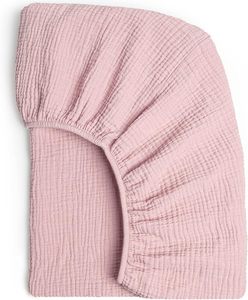 Sábanas de cuna de bebé transpirables de algodón orgánico personalizadas, funda ajustada de cuna Rosa súper suave, cama de muselina, ropa de cama para niños - Product Image 2
