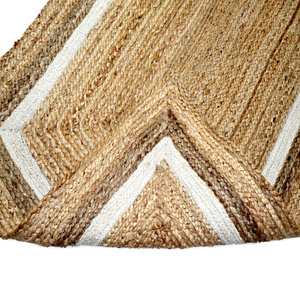 Alfombra de Yute Natural Trenzada, Hecha a Mano, con Borde Blanco, Alfombra Larga para Pasillo, Cocina, Sala de Estar - Product Image 6