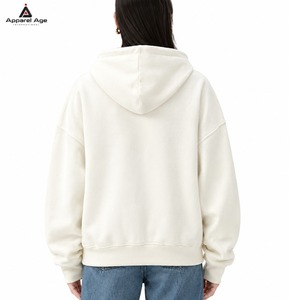 Latest Design 350G High Quality <b>Women's</b> Cotton Fleece Zip-Up Autumn <b>Hoodie</b> DTG Printed Custom Logo Heavyweight Blank Hoodies - Product Image 6