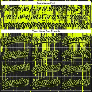 Best Selling Black Neon Yellow Softball Jersey <b>Paint</b> Drip Design 100% Polyester Bird Eye Mesh Custom Logo Team Name Shirt - Product Image 4