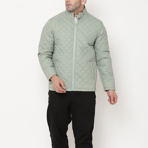 Men's Puffer <b>Jacket</b> Full Sleeve 100% Polyester Canvas Hooded Breathable Warm Insulated Outerwear Solid Color Winter Coated Front - Product Image 1