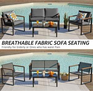 Muebles de Patio Comerciales Homall, Juego de Sofás de Aluminio para Exteriores, para Resorts, Casas de Huéspedes, Cafeterías y Hoteles, Proveedor Mayorista - Product Image 4