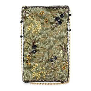 Coque de téléphone antichoc personnalisée avec strass et perles florales, couleur dorée, pour Apple iPhone 6 pouces, coque arrière décorative et protectrice - Product Image 1