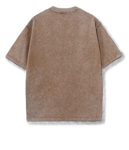 Camiseta de Algodón Lavado para Hombre, Manga Corta, Cuello Redondo, Corte Regular, Color Sólido, Estilo Casual - Product Image 6