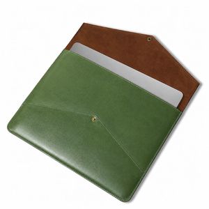 Housse pour ordinateur portable en cuir véritable, motif imprimé, personnalisable avec logo, pour voyages d'affaires, luxe - Product Image 2