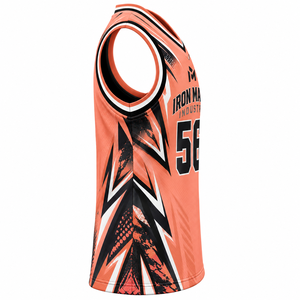Maillot de basketball unisexe Iron Mark Industry, col en V, sans manches, en maille sublimée, respirant, polyester/coton, 460g, adulte, toutes tailles - Product Image 6