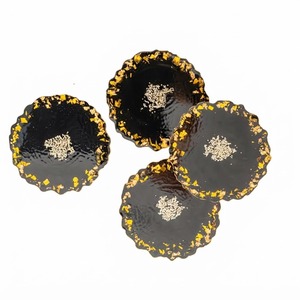 Posavasos de resina negra y dorada hechos a mano, estilo ágata, geoda, posavasos para bebidas, tapete de resina epoxi para tazas, para decoración del hogar, hotel, boda. - Product Image 6