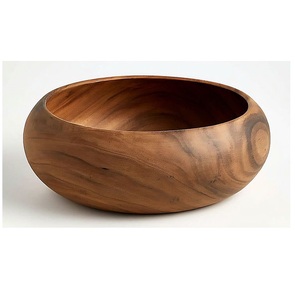 Bol de service en bois fait main au design classique, écologique, léger, durable, résistant à la chaleur, idéal pour les soupes, les salades et la vaisselle de fête - Product Image 6