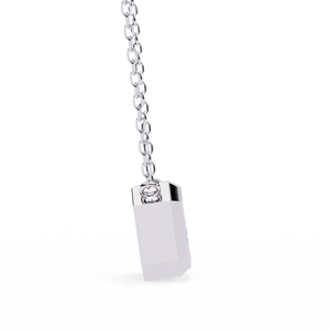 Collier avec pendentif en diamant de laboratoire taille émeraude, serti clos, bijoux géométriques classiques pour femmes - Product Image 5