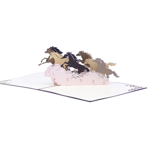 Tarjeta de felicitación 3D con diseño de caballo 2026, tarjeta pop-up hecha a mano, tarjeta 3D con diseño de animales, tarjeta de felicitación especial. - Product Image 2