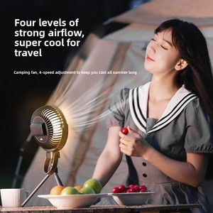 Ventilateur portable <span class=keywords><strong>K18</strong></span> pour le camping en plein air avec lumière, rechargeable par USB, ventilateur sur trépied suspendu pour une <span class=keywords><strong>utilisation</strong></span> en voiture et à l'hôtel - Product Image 5