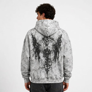 Sudadera con Capucha y Estampado de Ángel Gótico para Hombre, Corte Regular, Tejido de Poliéster, para Otoño, con Bolsillo Frontal - Product Image 3