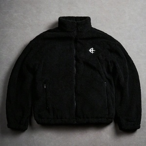 Chaqueta Bomber de Forro Polar Bordada Informal Unisex Personalizable ODM/OEM con Cierre de Cremallera y Cuello Alto para Invierno Estilo Y2k - Product Image 1