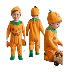 Mono largo informal para niños, color verde y amarillo, traje de Halloween para bebés con logo frontal y botones a presión, proveedor de Bangladesh. - Product Image 4