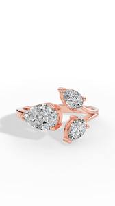 Anillo Floral Abierto de Alta Calidad con Diamante Cultivado en Laboratorio con Corte Pera, Oro de 18K, Venta al por Mayor, Fabricante y Proveedor de Joyería Fina OEM - Product Image 5