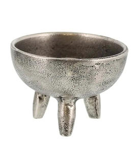 Bougie en laiton/porte-encens Bougeoir conique floral en métal Vaisselle bougie et porte-encens en noir, argent et laiton - Product Image 3