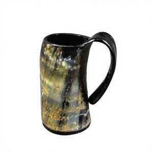 Jarra de Cerveza Vikinga Decorativa de Cuerno Pulido Antiguo, Reutilizable, Artesanía Natural, Grabado de Logotipo Personalizado, Apta para Lavavajillas y Microondas, Regalo de Cumpleaños - Product Image 4