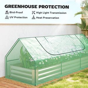 Fioriera rialzata zincata 8.6x3x1ft con mini serra per erbe aromatiche e verdure - Product Image 5