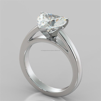 Diamant blanc certifié IGI de 2,00 carats, forme cœur, serti en canal, solitaire, pour femme, en argent sterling 925, or, cadeau de mariage