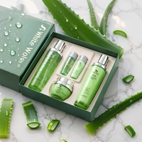 Set de Cuidado Facial Humectante e Iluminador con Tónico, Crema y Aceite de Aloe Vera para Todo Tipo de Piel - Kit de Cuidado Facial Estilo Coreano