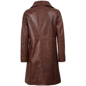 Women’s Premium Genuine Leather Long <b>Coat</b> – Classic Elegant <b>Full</b>-<b>Length</b> Outerwear - Product Image 4