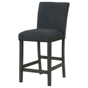 Set di 2 Eleganti Sgabelli da Bar Murtry in Tessuto Bouclé Nero - Product Image 4