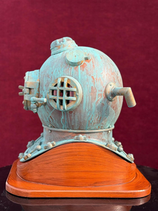 Casco de Buceo Náutico Marítimo Mark V, Réplica Decorativa de Metal para Buceo en Aguas Profundas, Sin Base de Madera - Product Image 2