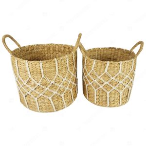 MACRAME NET <b>Wicker</b> Planter Hyacinth <b>Basket</b> Cotton Decor Home Accessories Bathroom Laundry - Product Image 2