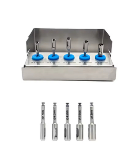 CHAN TARA Manual Dental Implant Bur Drill Tissue Punch Trephine Saw Disc Expander <b>Driver</b> <b>Set</b> Steel Storage Box (Silver Blue) - Product Image 5