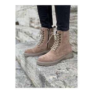 Stivali in pelle scamosciata da uomo in vera pelle-marrone latte - Product Image 3
