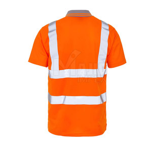 Camiseta Polo de Seguridad de Alta Visibilidad ANSI Clase 3, Transpirable, de Secado Rápido, de Poliéster, con Luz LED Intermitente, Logotipo Personalizado, Tiras Reflectantes, Ropa de Trabajo - Product Image 3