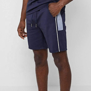 Conjunto Deportivo de Secado Rápido Azul Marino para Hombre, Camiseta de Manga Corta con Cuello Redondo, Pantalones Cortos de Verano de Color Sólido, Corte Regular, Ligero y Transpirable - Product Image 4