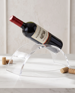 Modern Metal Single Wine Bottle Holder Polished Finish Leaning <b>Shelf</b> for Home Decor <b>Desktop</b> Display - Product Image 2