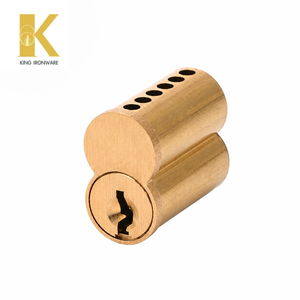 Cerradura de Cilindro con Inspección Completa de Fábrica, Latón Satinado, 6 Pines, Ranura para Llave Tipo E, SFIC, para Seguridad de Puertas Residenciales - Product Image 1