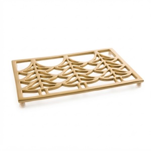 Sous-plat rond décoratif en aluminium de haute qualité, résistant à la chaleur, pour plats chauds, protection de table pour la maison et les hôtels - Product Image 5