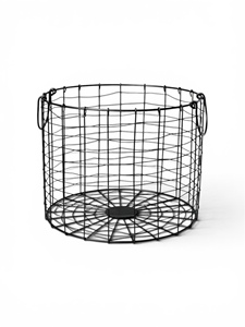 Metal <b>Wire</b> <b>Storage</b> <b>Basket</b> Circle Shape With Handles Nordic Style Multi Purpose Neatening Container - Product Image 1