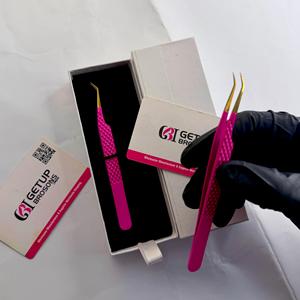 แหนบต่อขนตา GETUP BROSONS IMPEX 45 สีชมพูร้อน ปลายสีเงิน สแตนเลสสตีล อะคริลิค ป้องกันแม่เหล็ก ป้องกันไฟฟ้าสถิตย์ จับถนัดมืออย่างสมบูรณ์แบบ - Product Image 6