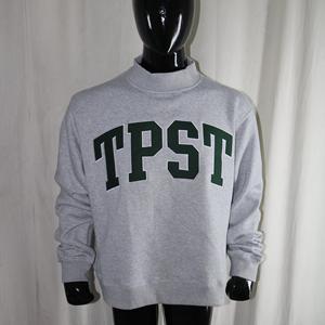 Sudadera de cuello alto TPST HEATHER GREY con apliques bordados VERDE, sudadera de cuello ancho URBAN PRODUCTIONS - Product Image 1