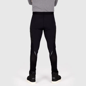 Jeans pour hommes Byker Wear, denim enduit de cuir, tissu écologique respirant, motif uni, été/hiver, décontracté - Product Image 3