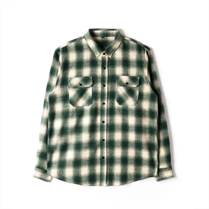 Chemise en flanelle à carreaux vert forêt pour homme, en coton tissé, double poche, respirante, confortable, chemise décontractée - Product Image 1
