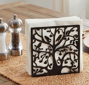 Decorative Metal Tissue Box Holder With Tree And <b>Birds</b> Design <b>Free</b> <b>Standing</b> For <b>Table</b> Use And Home And Kitchen Use - Product Image 5