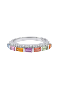พลอยไพลินสีชมพูและเพชรในตัวเรือนเงินแท้ 92.5 รุ่น KLSR-11782 - Product Image 5