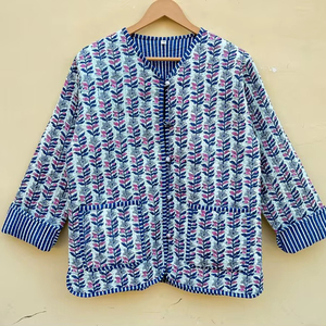 Indian Handmade 100% Cotton Eco-Friendly <b>Quilted</b> Anti-Wrinkle Breathable Quick Dry Digital Printed Front Pocket Autumn/Winter - Product Image 1