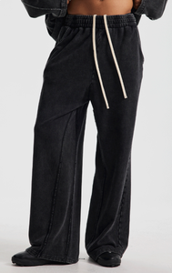 ZRROPS INDUSTRY Faded Urban Wide Striped <b>Thick</b> Mid Waist Relaxed Vintage Lifestyle Jogger Pants Eco-Friendly Cotton <b>Leggings</b> - Product Image 2