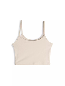 Womens 100% Cotton Fitted Camisole Crop <b>Top</b> Going Out Clubwear Night Out <b>Top</b> Women Tank <b>Top</b> Custom Logo Wholesale Private Label - Product Image 4