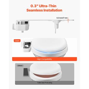 Accessorio Bidet con Doppi Ugelli Retrattili per WC, Spruzzatore Acqua Calda e Fredda, Pressione Regolabile, Materiale ABS, Facile da Usare, 0,3 Piedi - Product Image 3