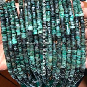 4mm 6mm Natural <b>Blue</b> Green Chrysocolla Smooth Heishi Tyre Shape Step Cutting Gemstone <b>Beads</b> Strand Stones for Jewelry Making Now - Product Image 1