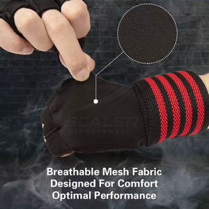 Gants de sport en néoprène de qualité supérieure à demi-doigts avec fermeture à lacets, antidérapants et respirants pour l'entraînement physique et la musculation - Product Image 3
