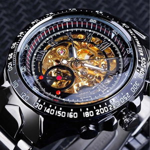 Nouvelle montre mécanique entièrement automatique pour homme, style décoratif, bracelet en acier inoxydable, boîtier en alliage, cadran ajouré, universelle - Product Image 3
