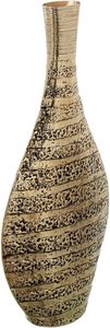 Jarrón Decorativo Contemporáneo para Suelo, Hecho a Mano, Acabado Dorado Texturizado, 34 cm de Altura - Product Image 4